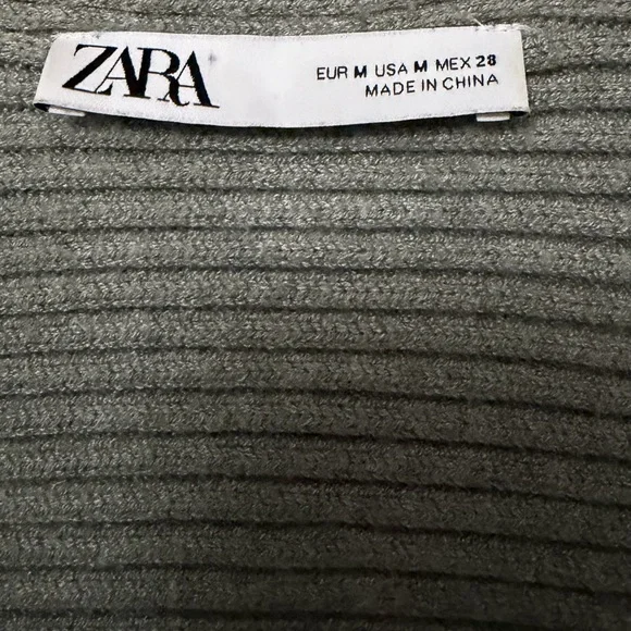 ZARA Sage Green Ribbed Knit Bolero / Arm Warmers - Picture 4 of 6